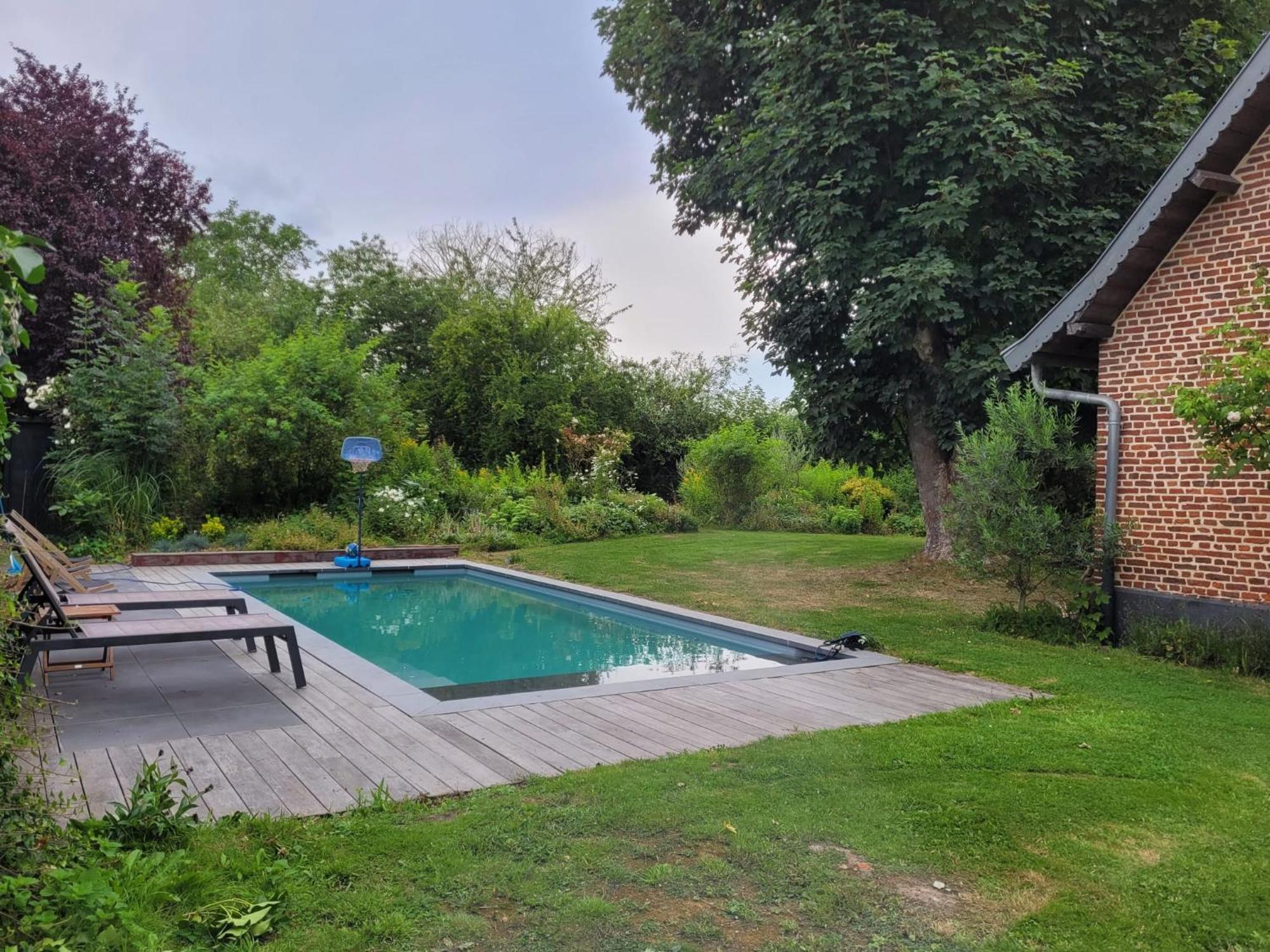 Sainghin-en-Mélantois Ferme De Caractere Avec Piscine Et Cheminee 빌라 객실 사진